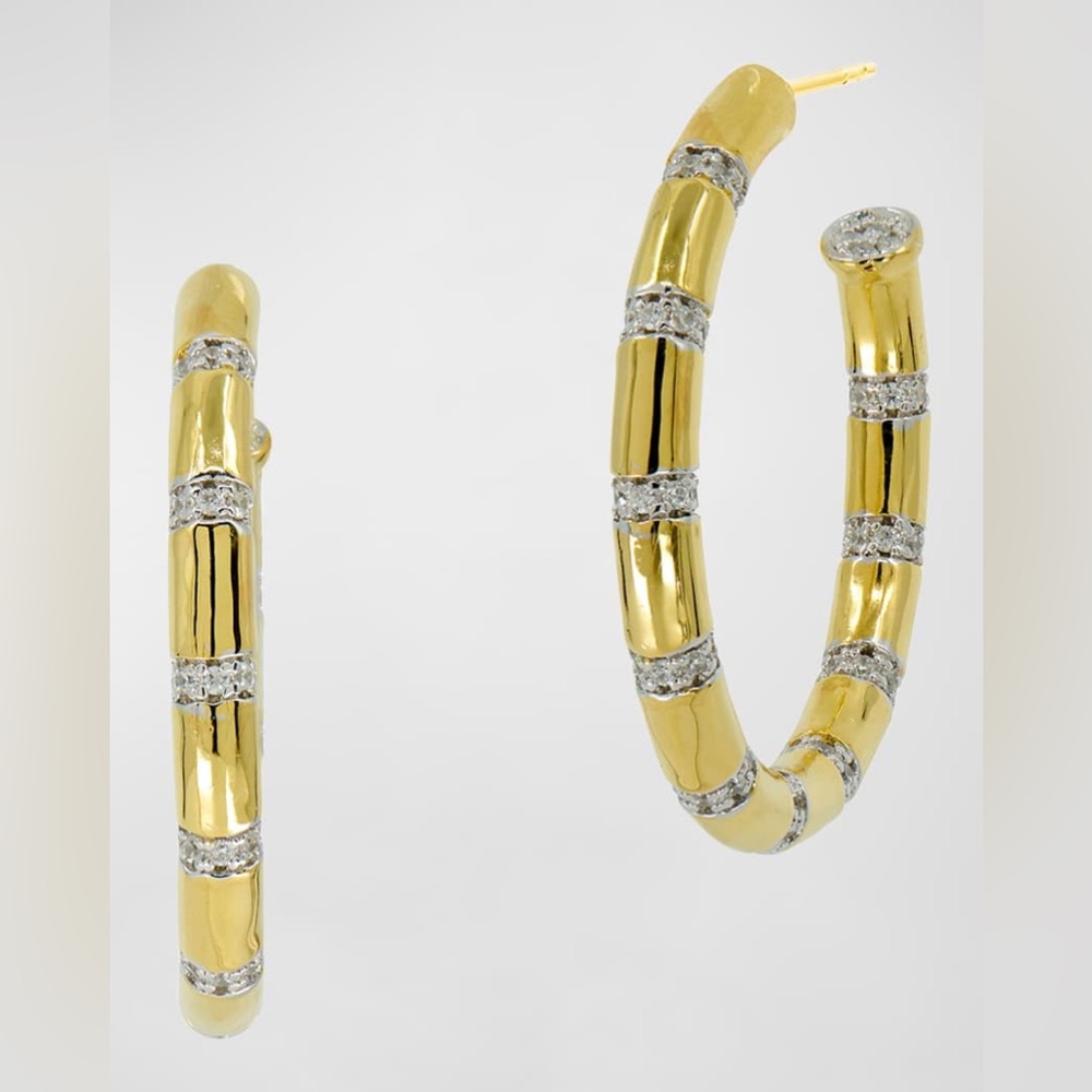 Freida Rothman
Illuminating Chunky Hoop Earrings Radiance Gold Tone With Stones